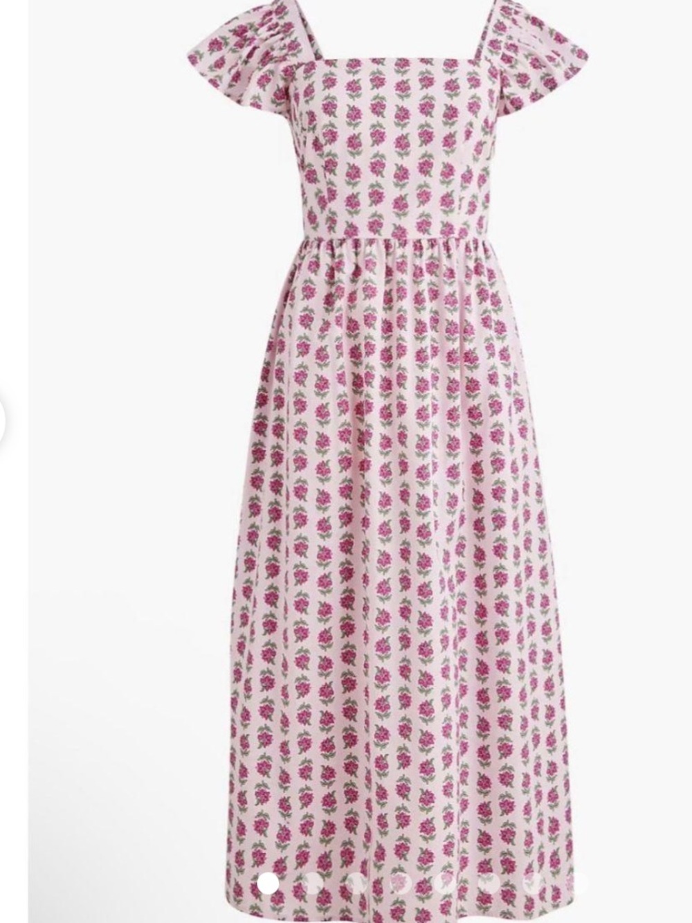 J. Crew Pink Floral Cotton Blend Midi Dress NWT Size 14 - Picture 8 of 11